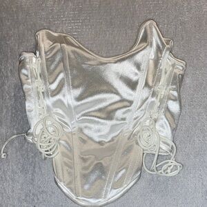 Shiny White Corset Top